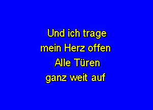 Und ich trage
mein Herz offen

Alle TUren
ganz weit auf