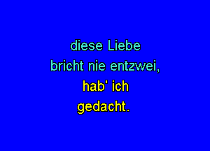 meseljebe
bricht nie entzwei,

hab' ich
gedacht.