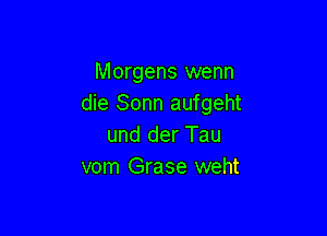 Morgens wenn
die Sonn aufgeht

und der Tau
vom Grase weht