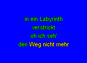 in ein Labyrinth
verstrickt

oh ich seh'
den Weg nicht mehr