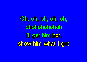 Oh, oh, oh, oh. oh,
ohohohohohoh

ngarmnhm,
show him what I got