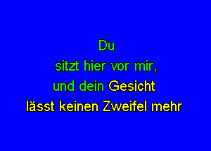 Du
sitzt hier vor mir,

und dein Gesicht
lasst keinen Zweifel mehr