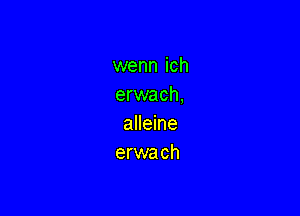 wenn ich
erwach,

alleine
erwach