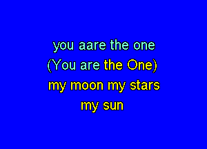 you aare the one
(You are the One)

my moon my stars
my sun