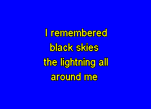 I remembered
black skies

the lightning all
around me