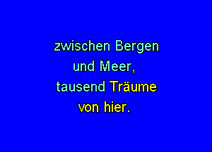 zwischen Bergen
und Meer,

tausend Traume
von hier.