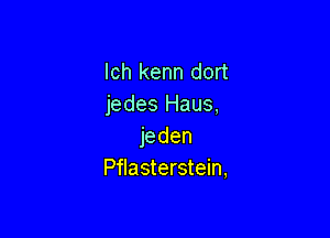 lch kenn dort
jedes Haus,

jeden
Pflasterstein,