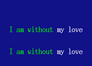 I am without my love

I am without my love