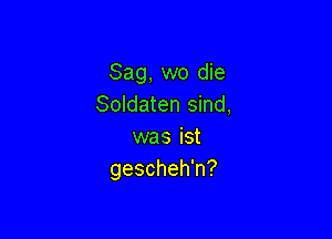 Sag,vW)dm
Soldaten sind,

was ist
gescheh'n?