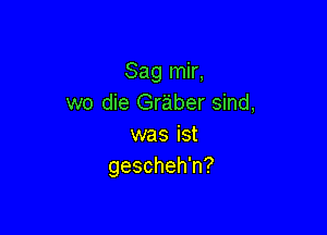 Saglnk,
we die Graber sind,

was ist
gescheh'n?