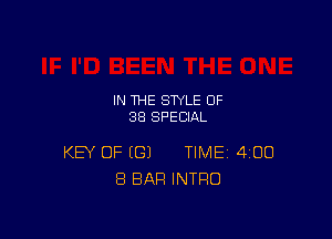 IN THE STYLE OF
38 SPECIAL

KEY OF ((31 TIME 4100
8 BAR INTRO