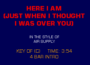 IN THE STYLE 0F
NR SUPPLY

KEY OF ((31 TIME 354
4 BAR INTRO