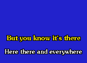 But you know it's there

Here there and everywhere