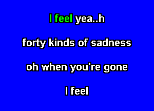 I feel yea..h

forty kinds of sadness

oh when you're gone

I feel