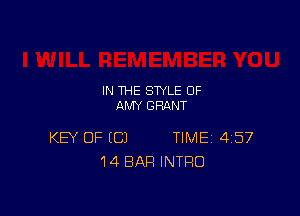 IN THE STYLE 0F
AMY GRANT

KEY OF (C) TIME 4157
14 BAR INTRO