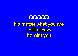 am

No matter what you are

I will always
be with you