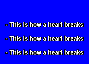 - This is how a heart breaks

- This is how a heart breaks

- This is how a heart breaks