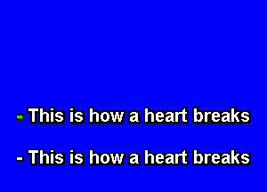 - This is how a heart breaks

- This is how a heart breaks