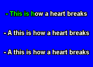 - This is how a heart breaks

- A this is how a heart breaks

- A this is how a heart breaks