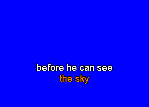 before he can see
the sky
