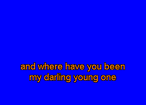 and where have you been
my darling young one