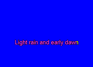 Light rain and early dawn