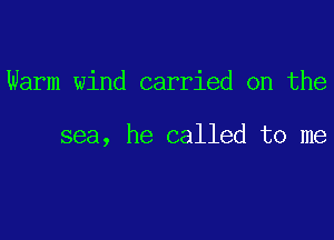 Warm wind carried on the

sea, he called to me