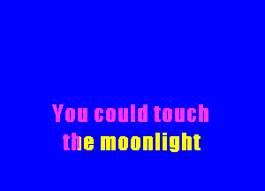 You could touch
the moonlight