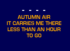 AUTUMN AIR
IT CARRIES ME THERE
LESS THAN AN HOUR
TO GO