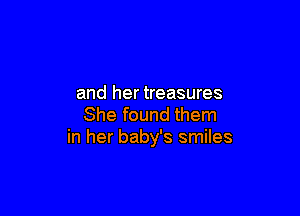 and her treasures

She found them
in her baby's smiles