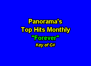Panorama's
Top Hits Monthly

Forever
Key of Cg