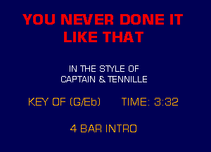 IN THE STYLE OF
CAPTAIN 8 TENNlLLE

KEY OF IGEbJ TIME. 382

4 BAR INTRO