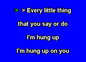 Every little thing
that you say or do

Pm hung up

Pm hung up on you