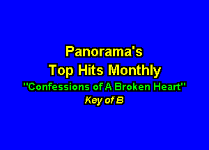 Panorama's
Top Hits Monthly

Confessions ofA Broken Heart
Kcy ofB