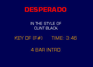 IN THE STYLE 0F
CLINT BMCK

KEY OF (HM TIME 3148

4 BAR INTRO
