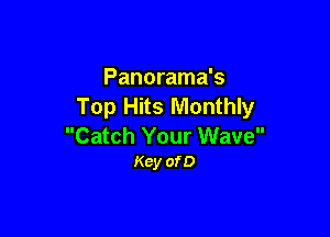 Panorama's
Top Hits Monthly

Catch Your Wave
Kcy ofD