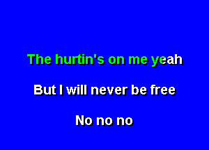 The hurtin's on me yeah

But I will never be free

No no no