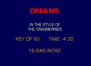IN THE SWLE OF
THE CRANBERRIES

KEY OF EEJ TIMEI 430

18 EIAFI INTRO