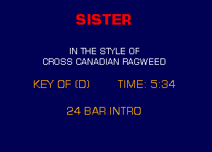 IN THE SWLE OF
CROSS CANADIAN RAGWEED

KEY OF EDJ TIME 5184

24 BAR INTRO