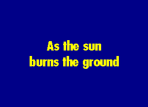 As the sun

burns the ground