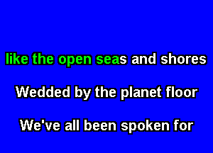 like the open seas and shores
Wedded by the planet floor

We've all been spoken for