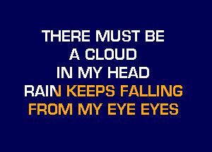 THERE MUST BE
A CLOUD
IN MY HEAD
RNN KEEPS FALLING
FROM MY EYE EYES