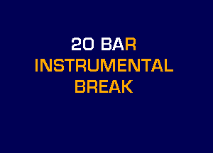 20 BAR
INSTRUMENTAL

BREAK