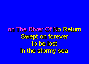 on The River Of No Return

Swept on forever
to be lost
in the stormy sea
