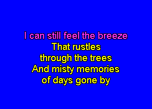 I can still feel the breeze
That rustles

through the trees
And misty memories
of days gone by