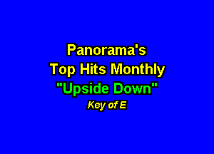 Panorama's
Top Hits Monthly

Upside Down
Key ofE