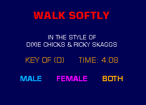 IN THE STYLE 0F
DIXIE CHICKS 8 RICKY SKAGGS

KEY OF EDJ TIME 4108

MALE BOTH