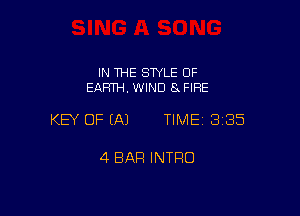 IN THE SWLE OF
EARTH. WIND 8 FIRE

KEY OF EAJ TIME 3185

4 BAR INTRO