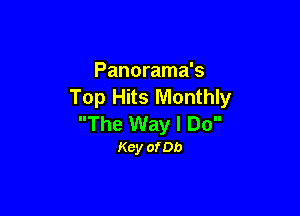 Panorama's
Top Hits Monthly

The Way I Do
Key obe