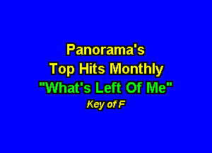Panorama's
Top Hits Monthly

What's Left Of Me
Key ofF